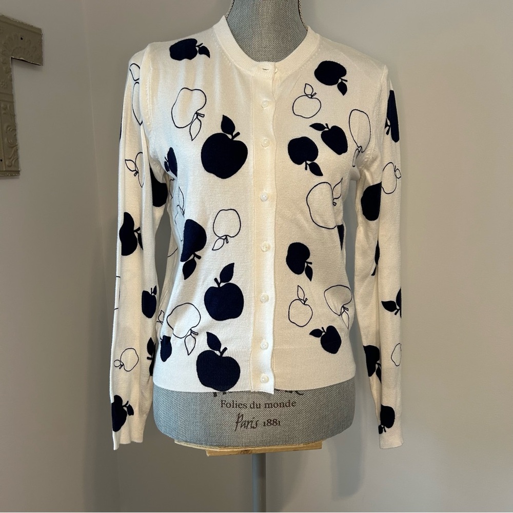 M & S COLLECTION Light Knit Whimsical Twee Button Up Long Sleeve Cardigan Size 8 - Picture 4 of 9